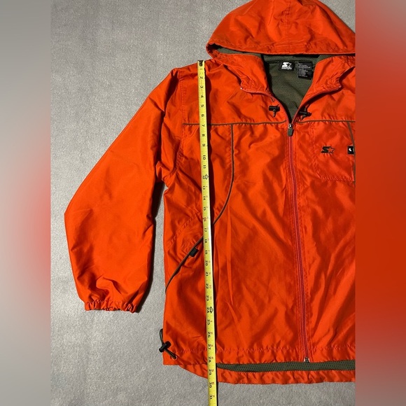 Starter Jacket Men’s Full Zip Hooded Orange Size Large Windbreaker - Picture 5 of 7